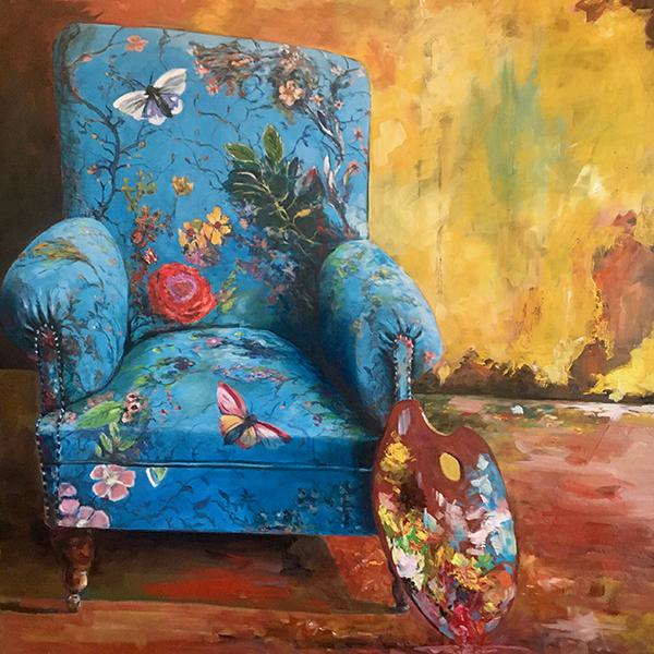 le fauteuils aux papillons techique mixte